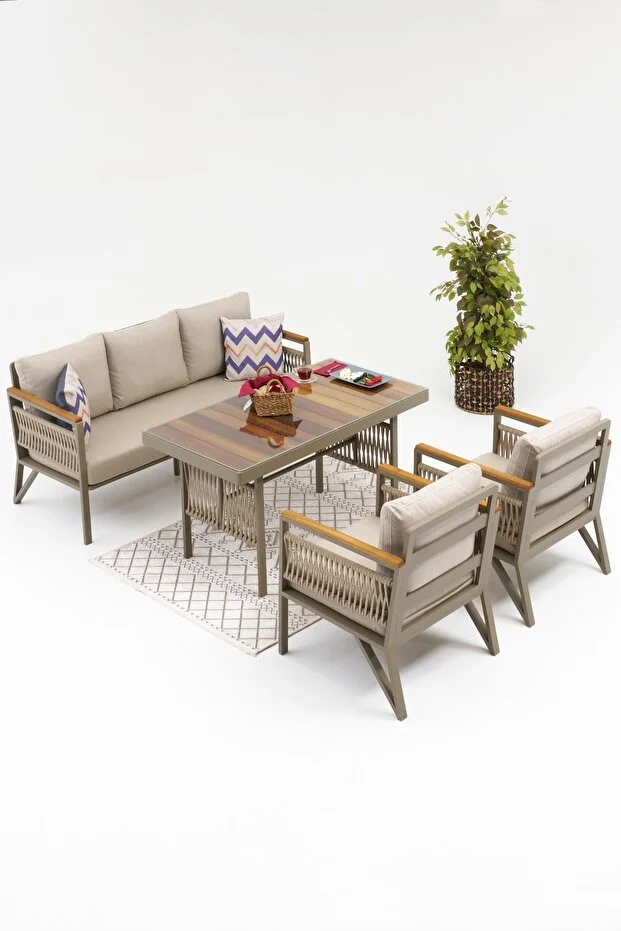 FLORES BAHÇE BALKON TAKIMI 3+1+1+MASA